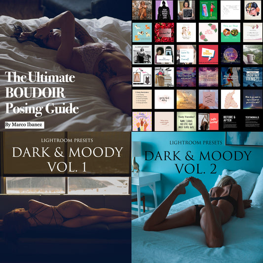 ULTRA COMBO: Boudoir Posing Guide + App + Dark & Moody LR Presets Vol1 + Vol2 + FB VIP Content (1 year)
