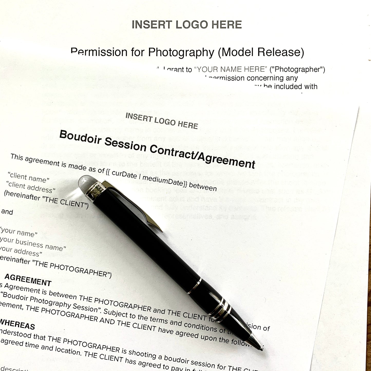 Boudoir Contract + FREE Model Release Form