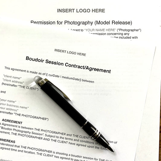 Boudoir Contract + FREE Model Release Form